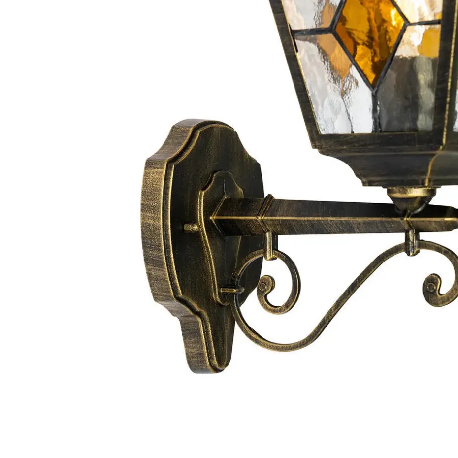 Qazqa wandlampen buiten antigua goudkleurig e27