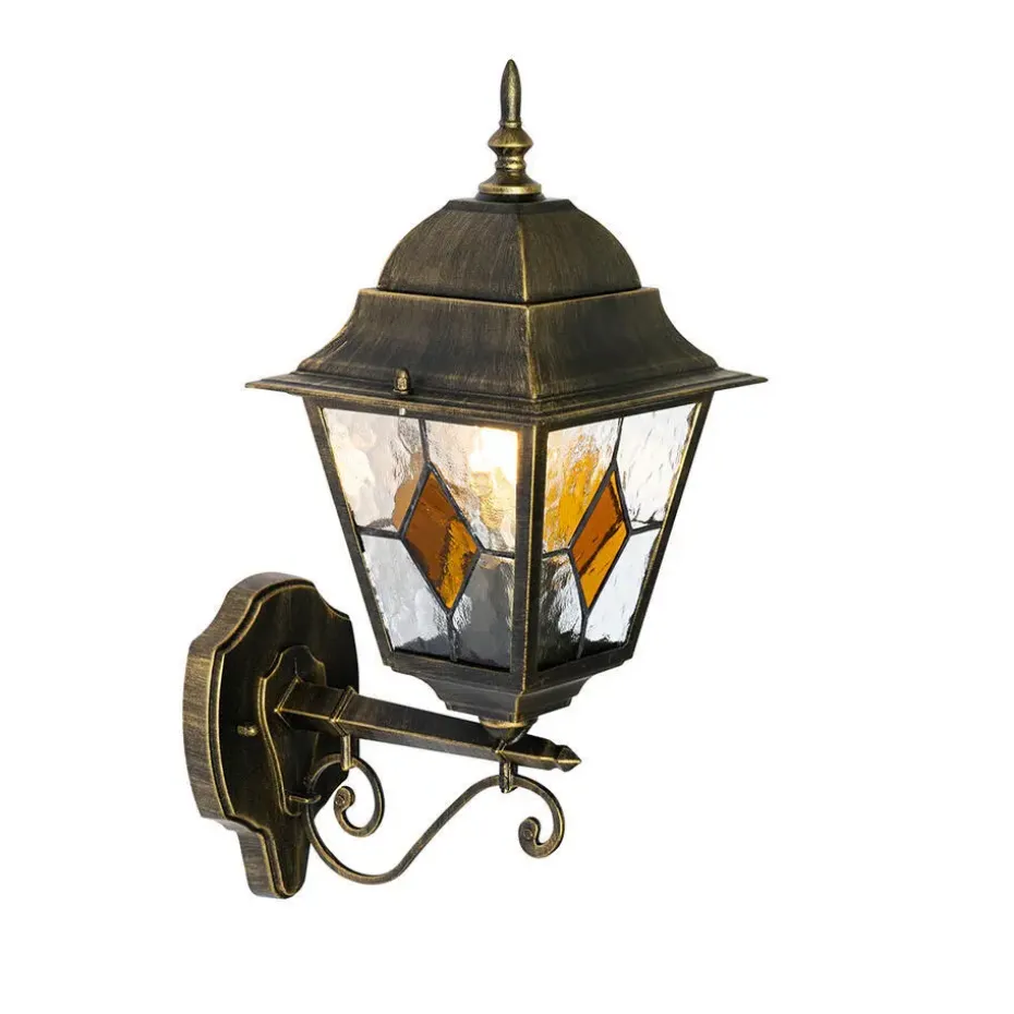 Qazqa wandlampen buiten antigua goudkleurig e27