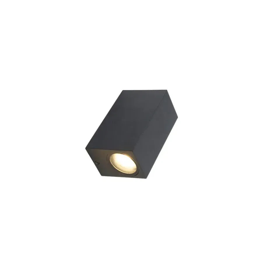 Qazqa wandlampen buiten baleno zwart gu10