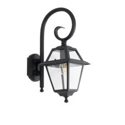 Qazqa wandlampen buiten berta zwart e27