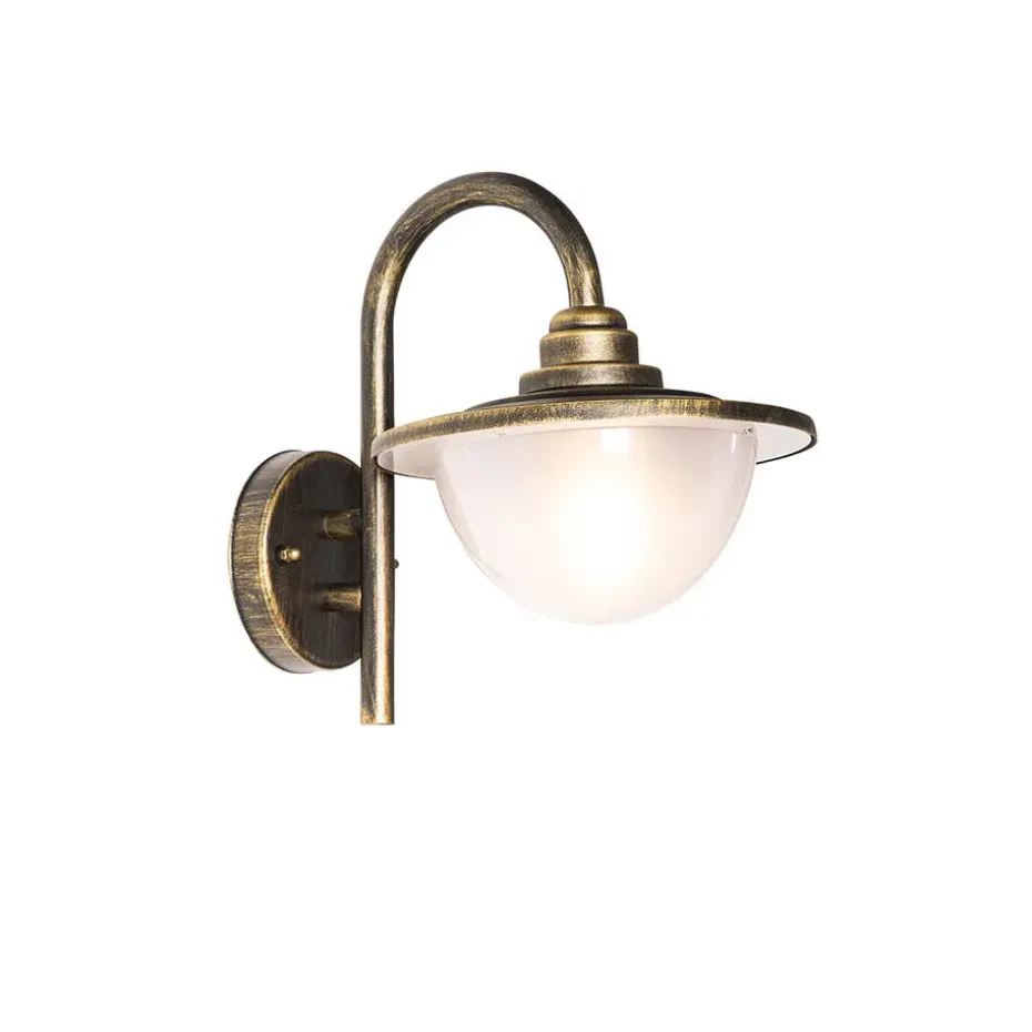 Qazqa wandlampen buiten bruges goudkleurig e27