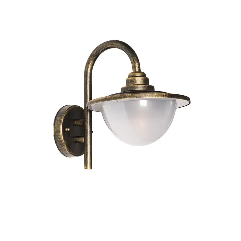 Qazqa wandlampen buiten bruges goudkleurig e27