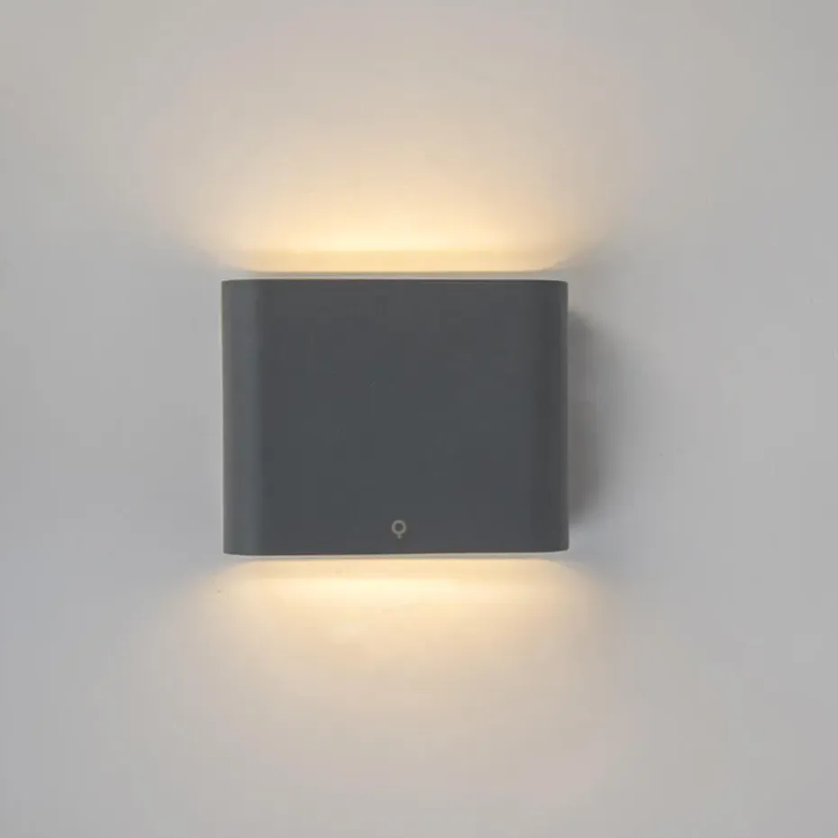 Qazqa wandlampen buiten batt grijs geïntegreerde led