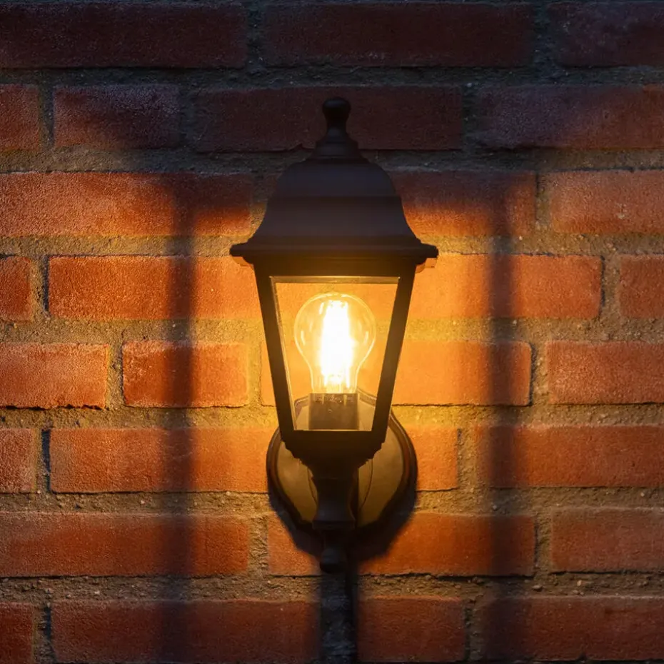 Qazqa wandlampen buiten capital zwart e27