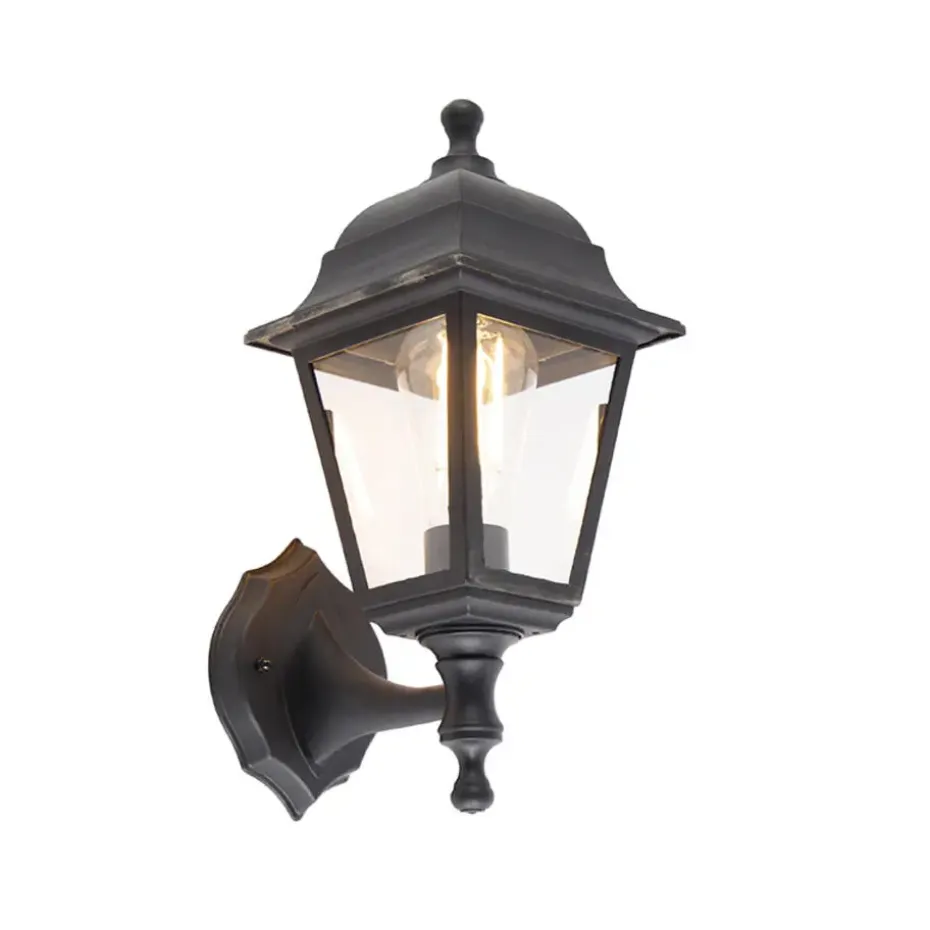 Qazqa wandlampen buiten capital zwart e27