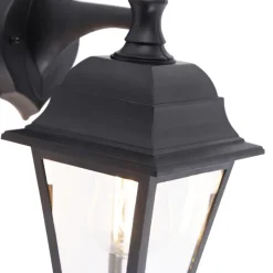Qazqa wandlampen buiten capital zwart e27
