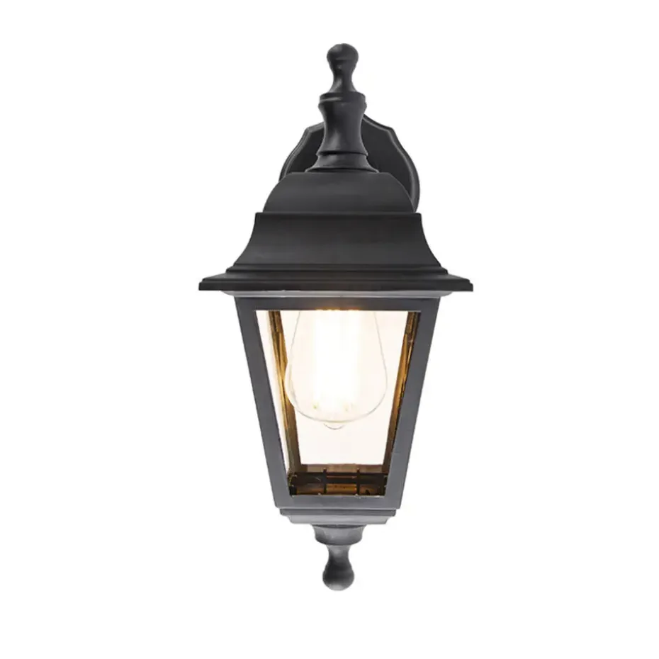 Qazqa wandlampen buiten capital zwart e27