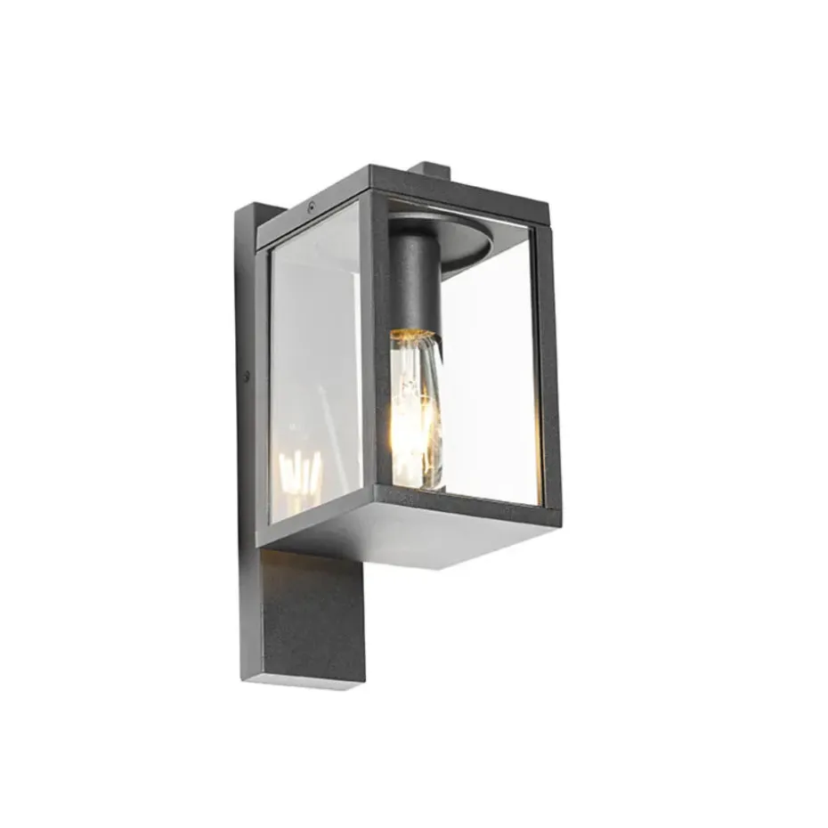 Qazqa wandlampen buiten charlois zwart e27