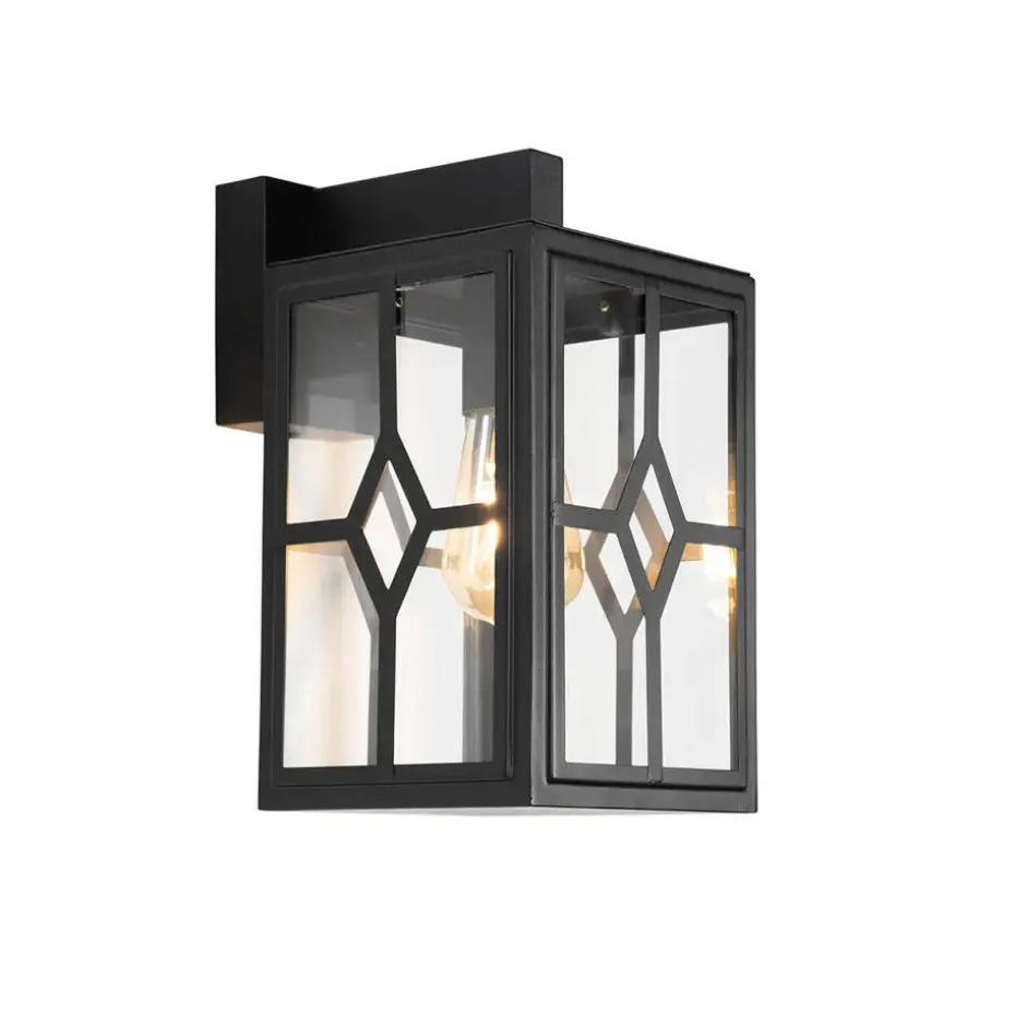 Qazqa wandlampen buiten dover zwart e27
