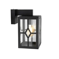 Qazqa wandlampen buiten dover zwart e27