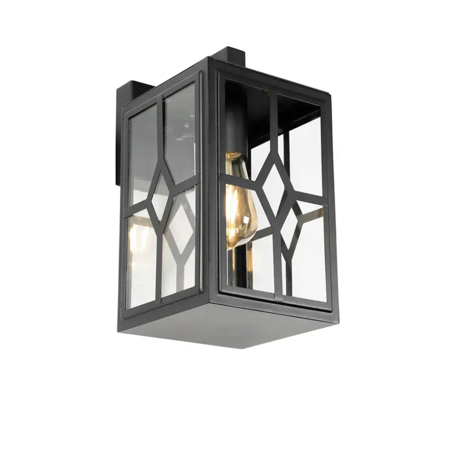 Qazqa wandlampen buiten dover zwart e27