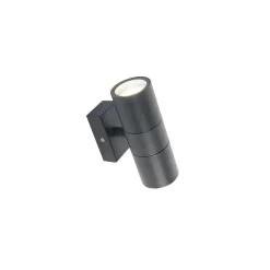 Qazqa wandlampen buiten duo grijs gu10