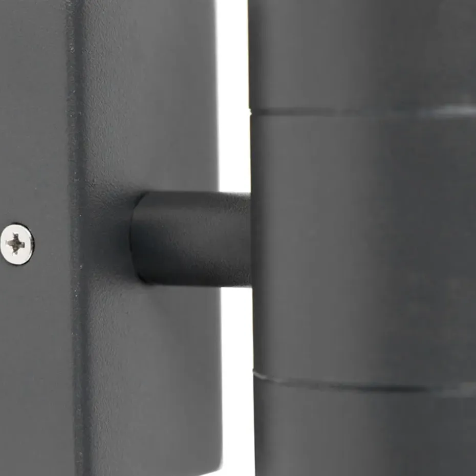 Qazqa wandlampen buiten duo grijs gu10