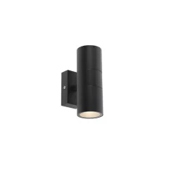 Qazqa wandlampen buiten duo zwart gu10