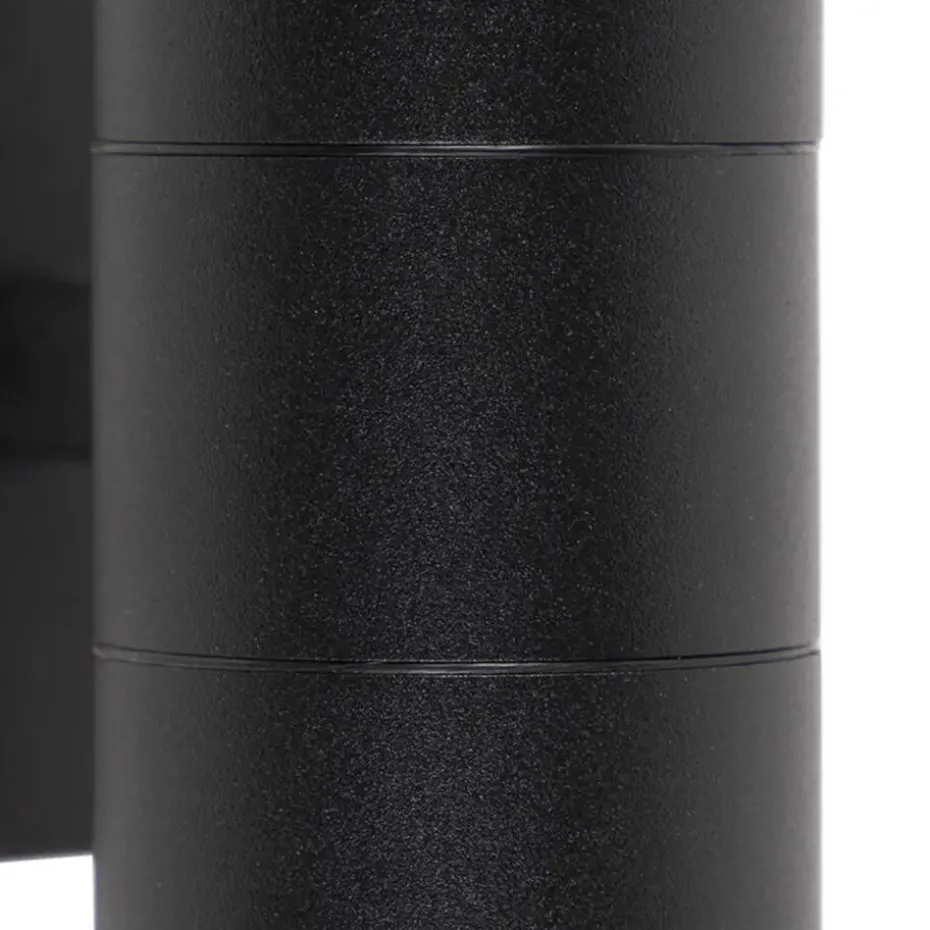 Qazqa wandlampen buiten duo zwart gu10