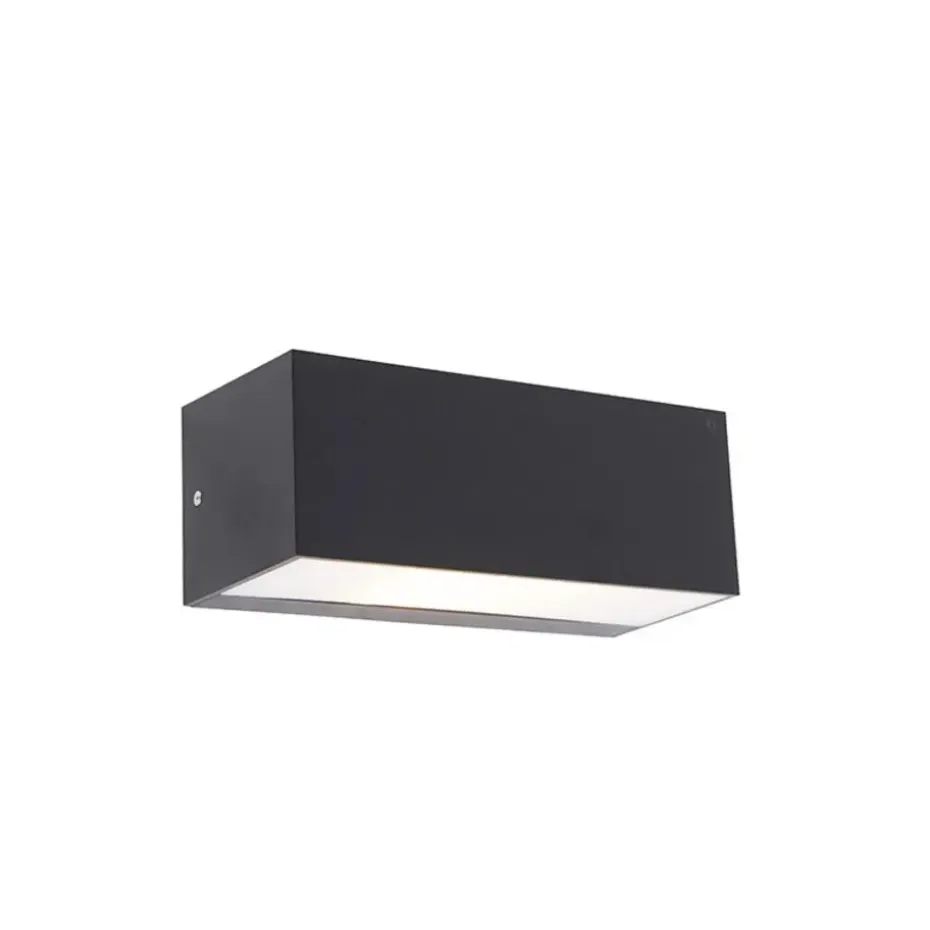 Qazqa wandlampen buiten houks zwart e27