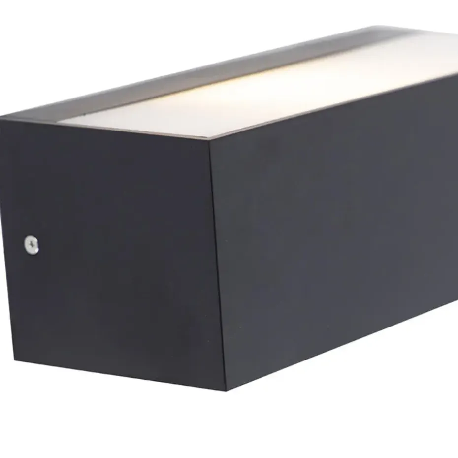 Qazqa wandlampen buiten houks zwart e27