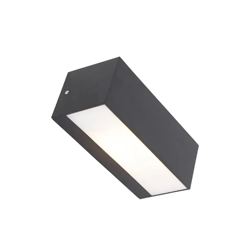Qazqa wandlampen buiten houks zwart e27