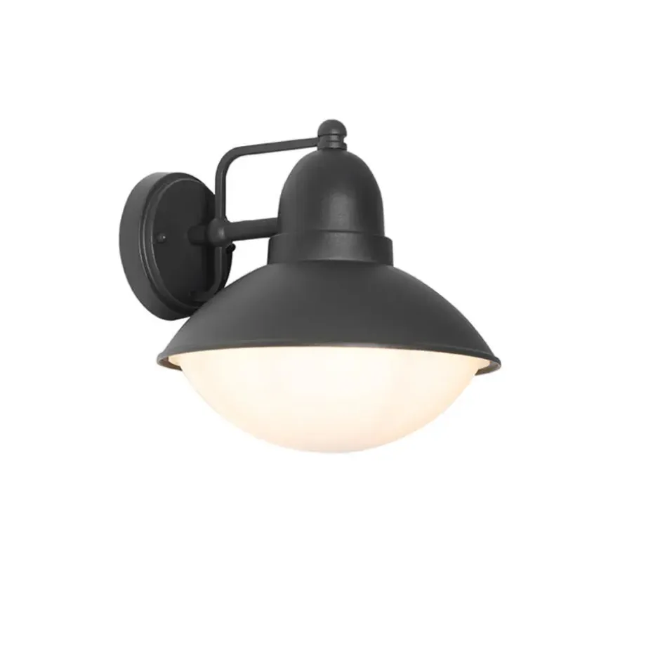 Qazqa wandlampen buiten marcel zwart e27