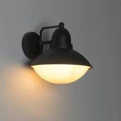 Qazqa wandlampen buiten marcel zwart e27