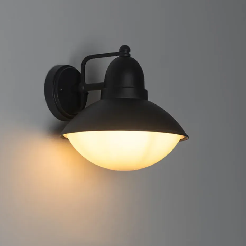 Qazqa wandlampen buiten marcel zwart e27