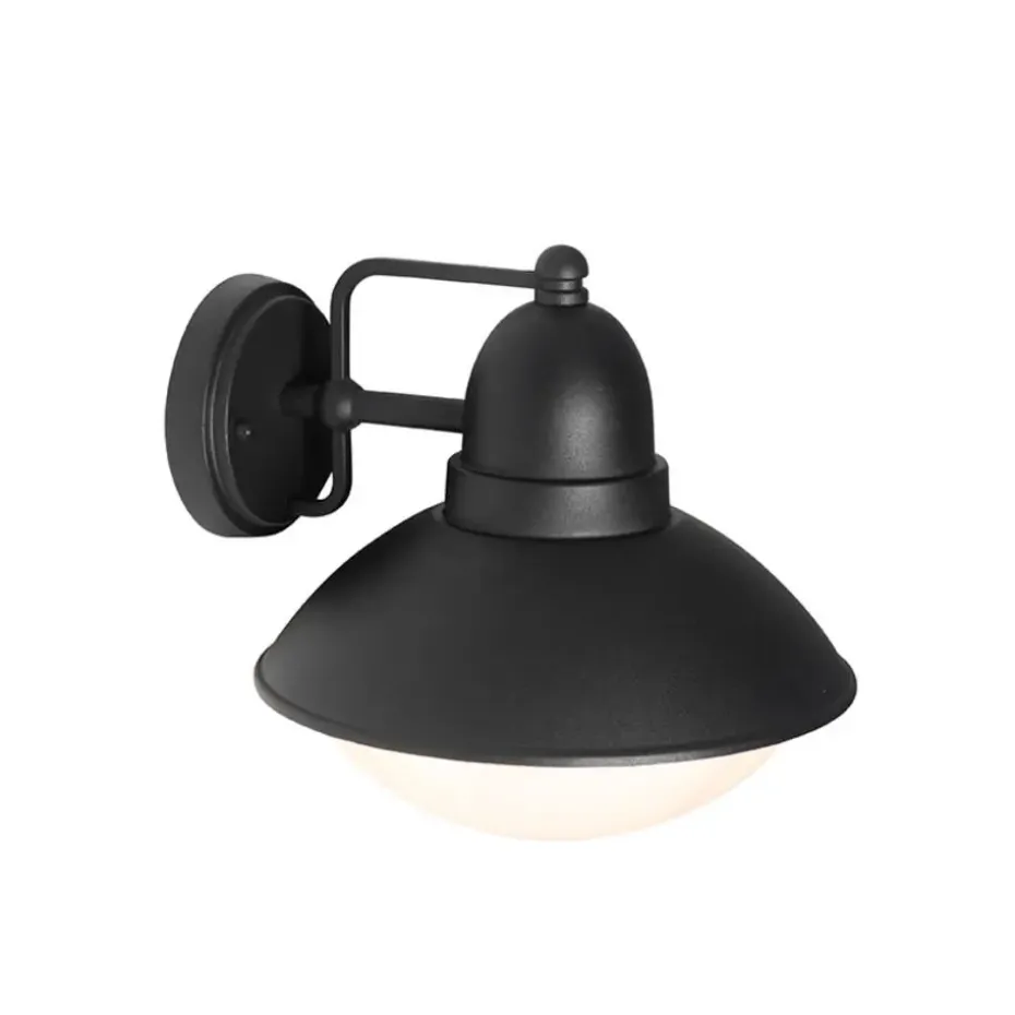 Qazqa wandlampen buiten marcel zwart e27