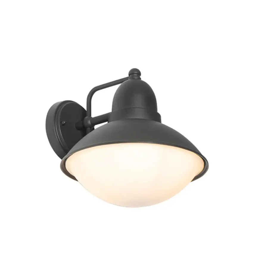 Qazqa wandlampen buiten marcel zwart e27