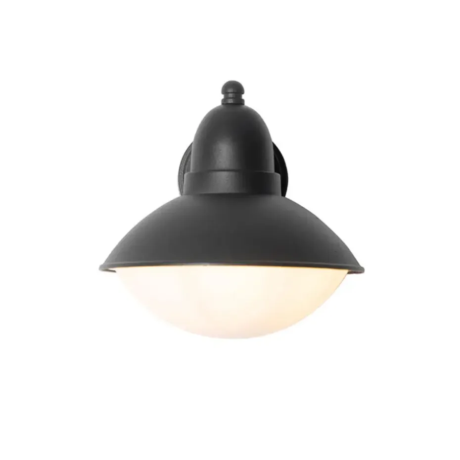 Qazqa wandlampen buiten marcel zwart e27