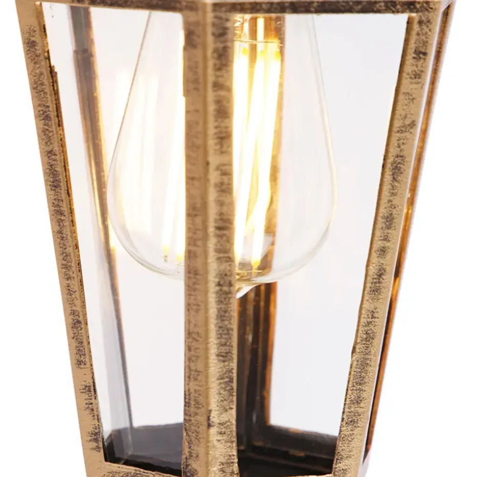 Qazqa wandlampen buiten new haven goudkleurig e27