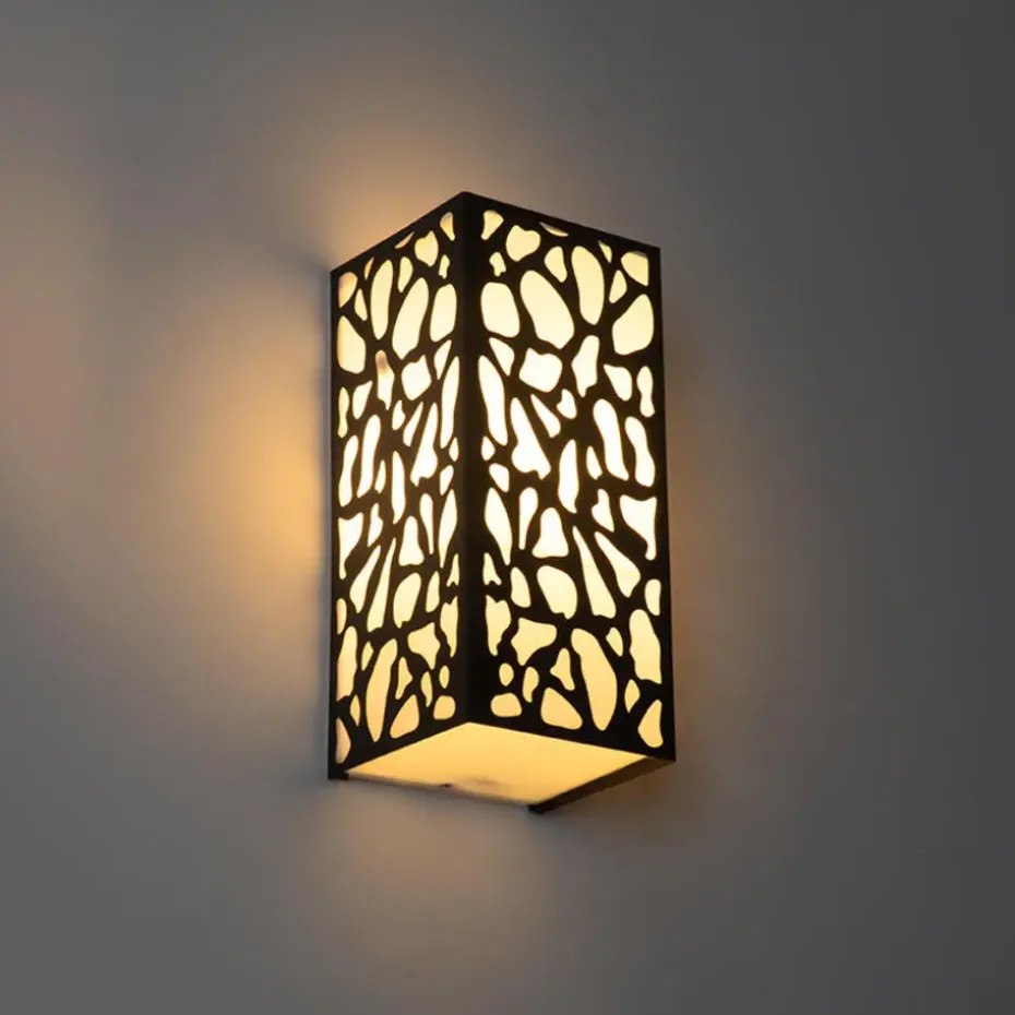 Qazqa wandlampen buiten nicole zwart e27