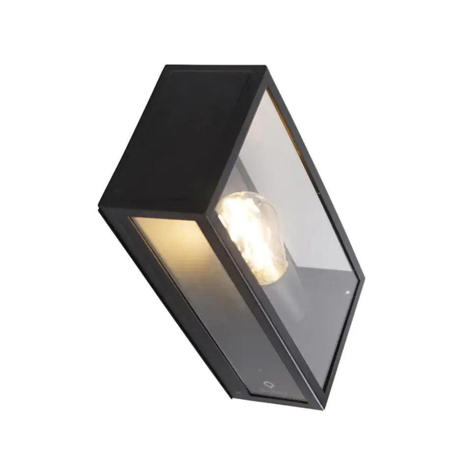 Qazqa wandlampen buiten rotterdam zwart e27