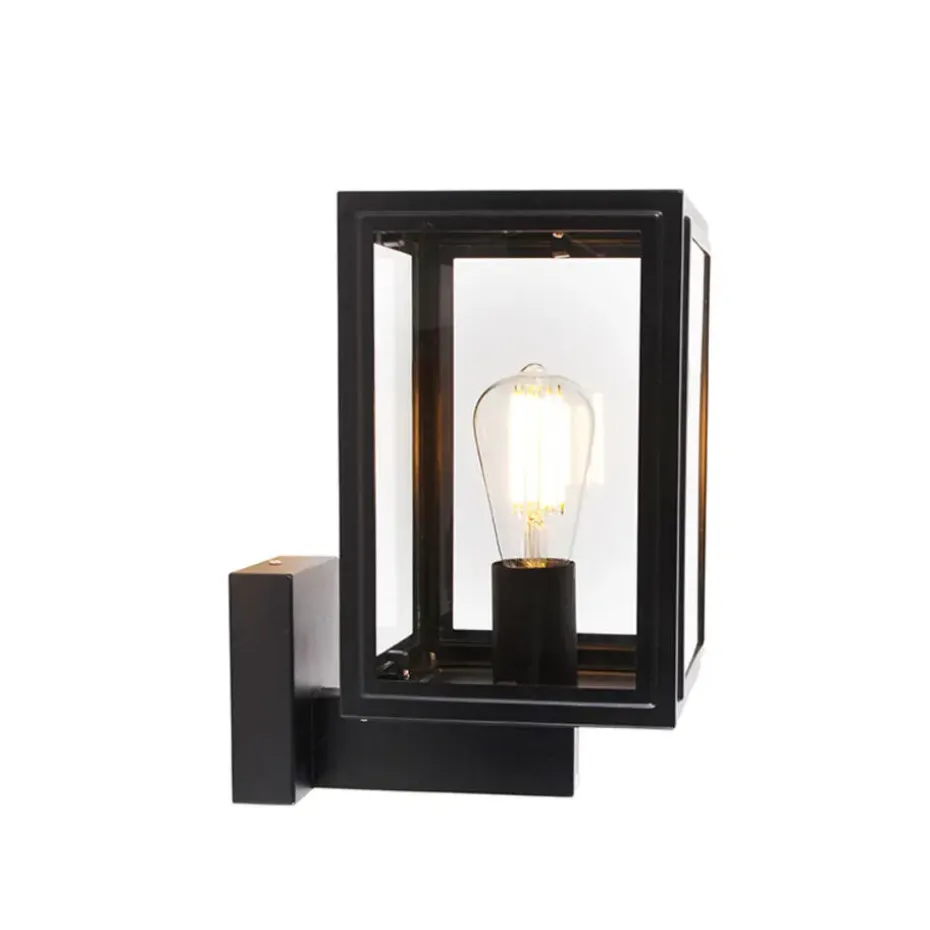 Qazqa wandlampen buiten sutton zwart e27