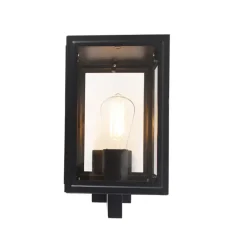 Qazqa wandlampen buiten sutton zwart e27