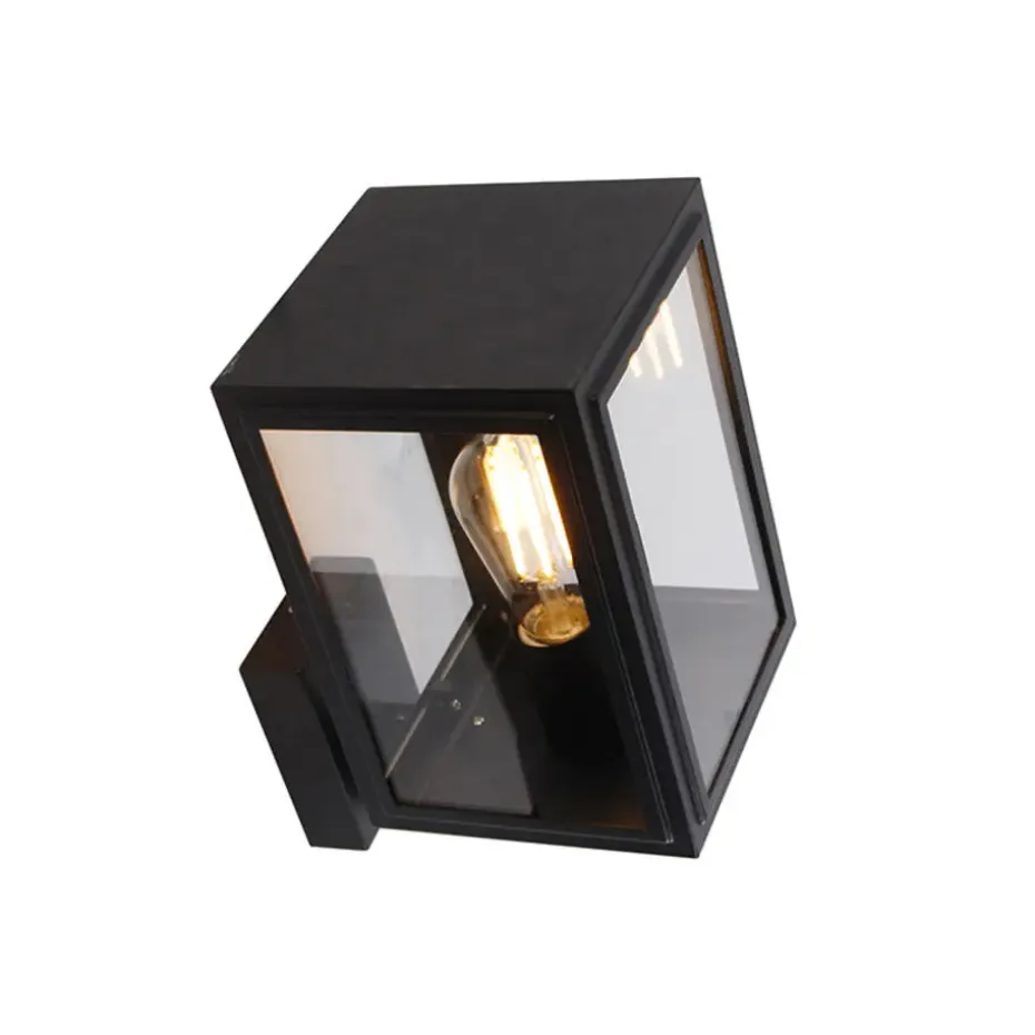 Qazqa wandlampen buiten sutton zwart e27