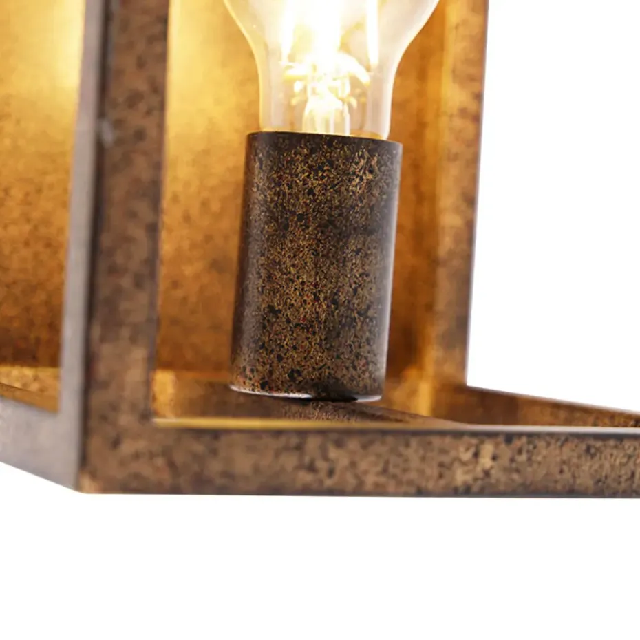 Qazqa wandlampen cage bruin e27