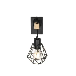 Qazqa wandlampen chon zwart e27