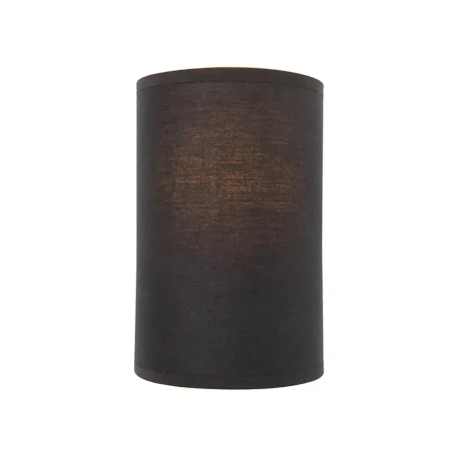 Qazqa wandlampen drum zwart e27