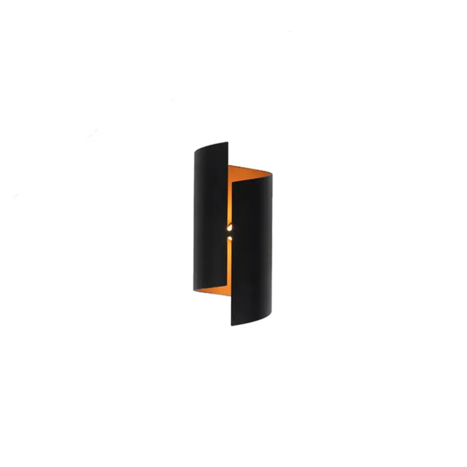 Qazqa wandlampen faldo zwart g9