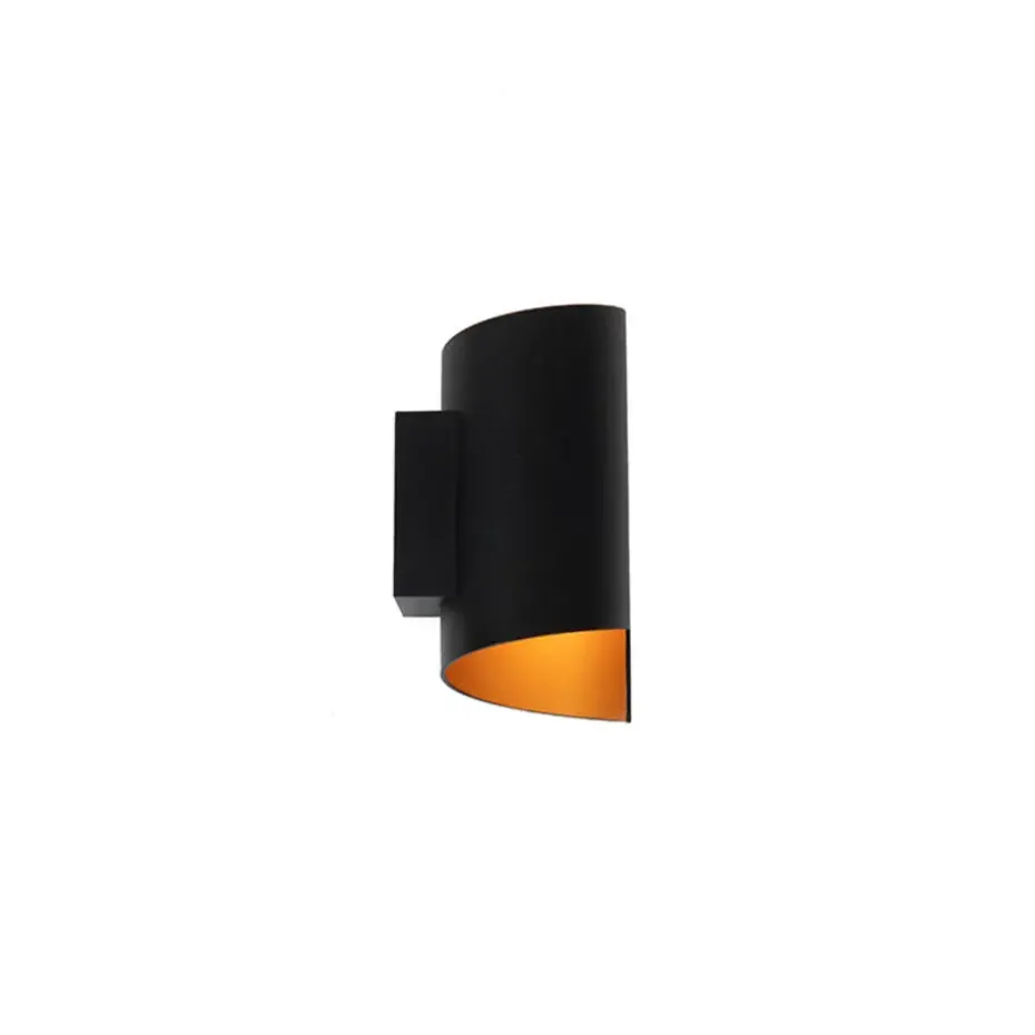 Qazqa wandlampen faldo zwart g9