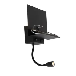 Qazqa wandlampen flero zwart g9