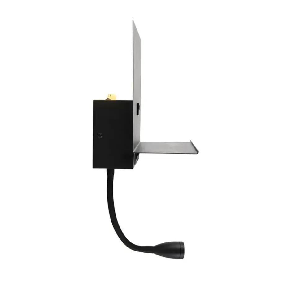 Qazqa wandlampen flero zwart g9