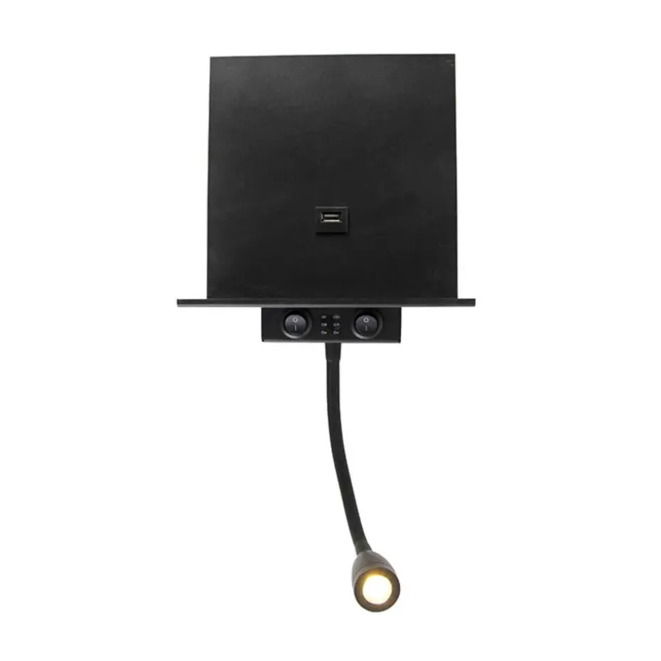 Qazqa wandlampen flero zwart g9