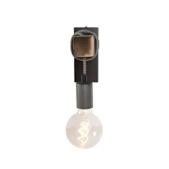 Qazqa wandlampen gallow zwart e27