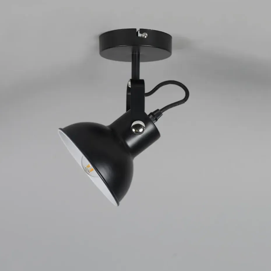 Qazqa wandlampen guida zwart e14