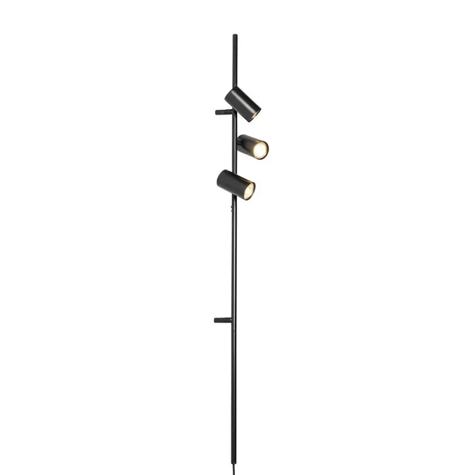 Qazqa wandlampen jeana luxe zwart gu10