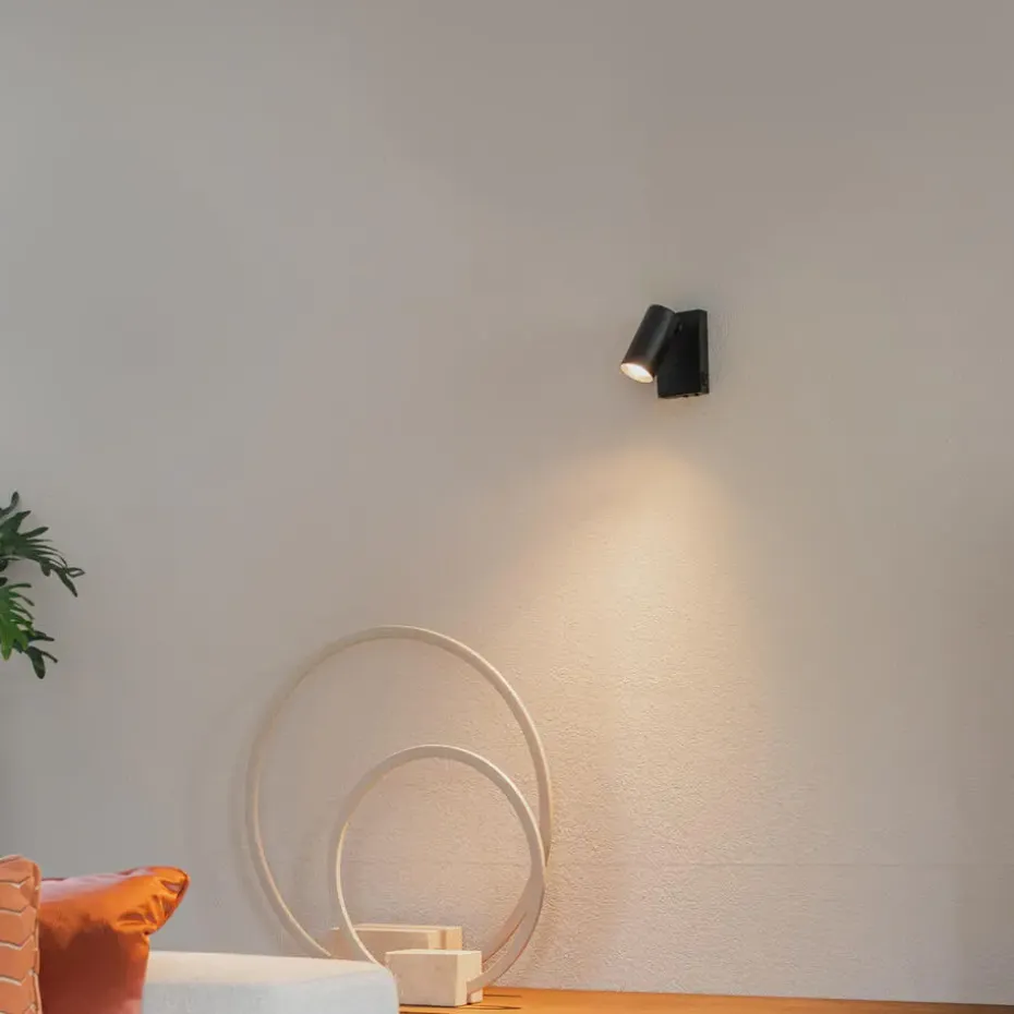 Qazqa wandlampen jeana luxe zwart gu10