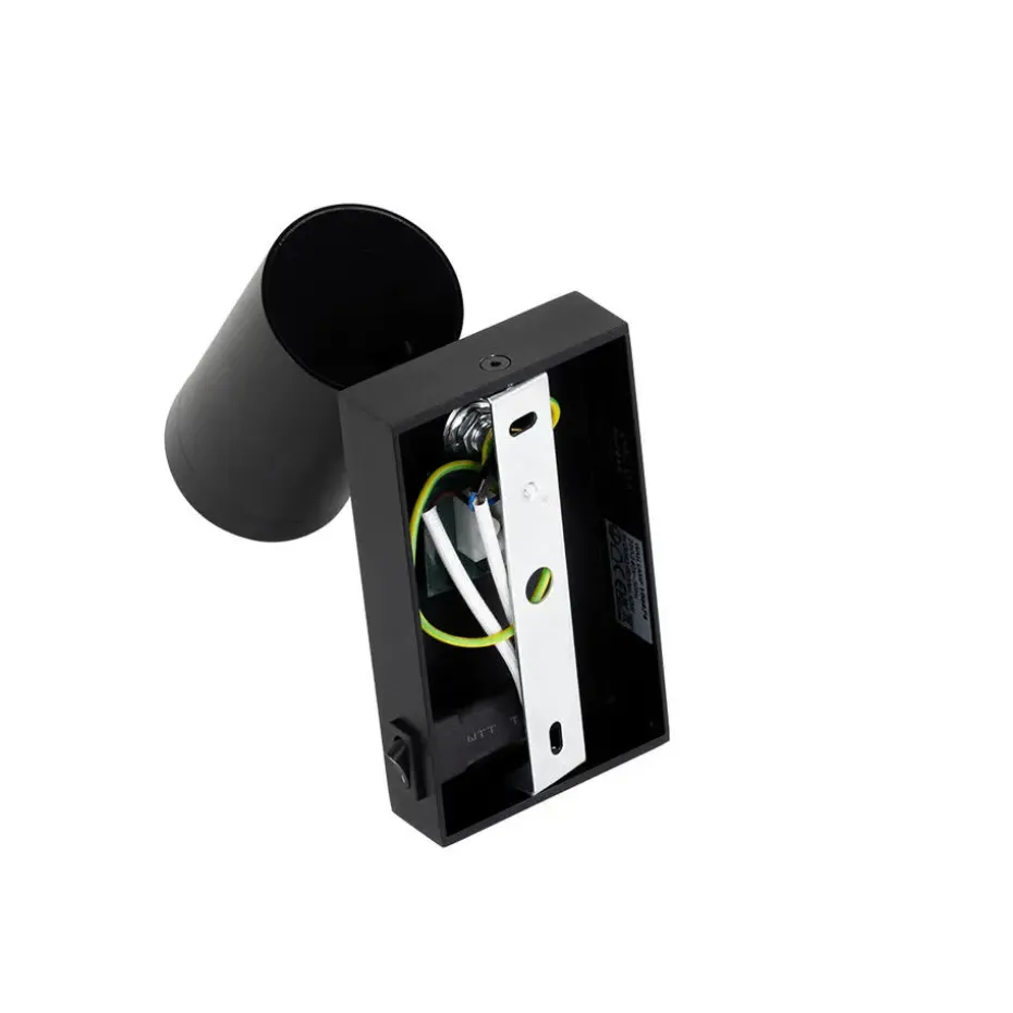 Qazqa wandlampen jeana luxe zwart gu10
