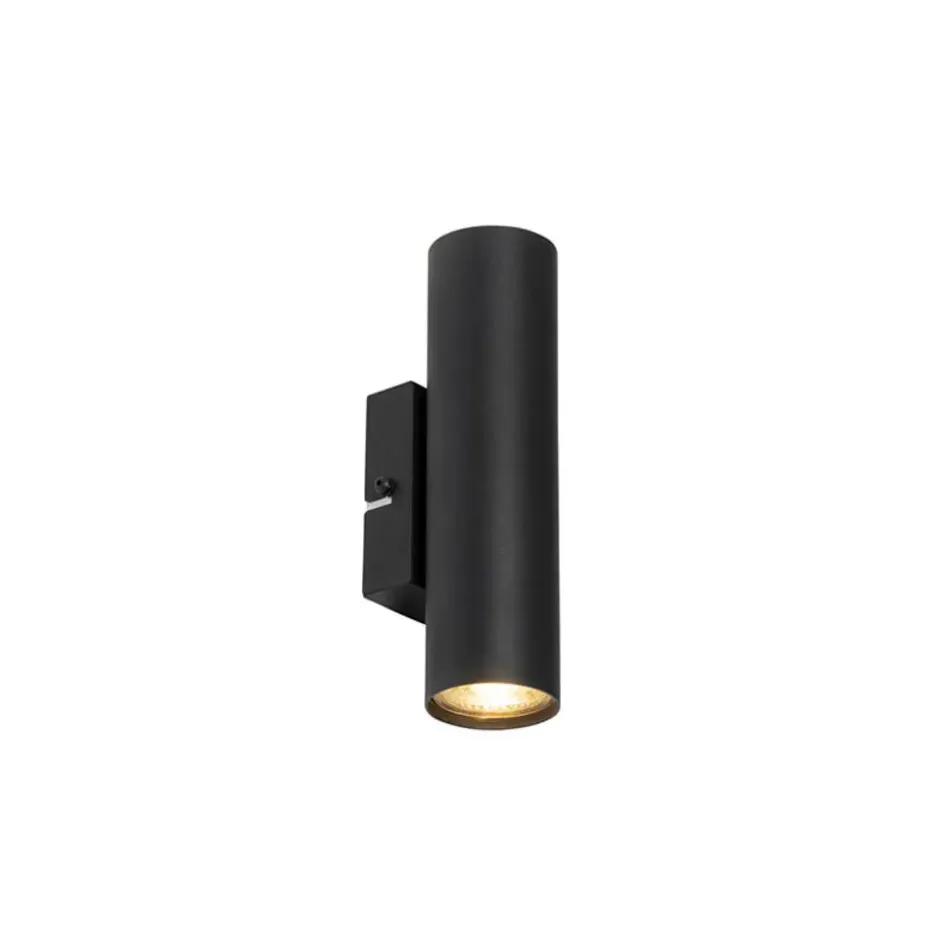 Qazqa wandlampen jeana zwart gu10