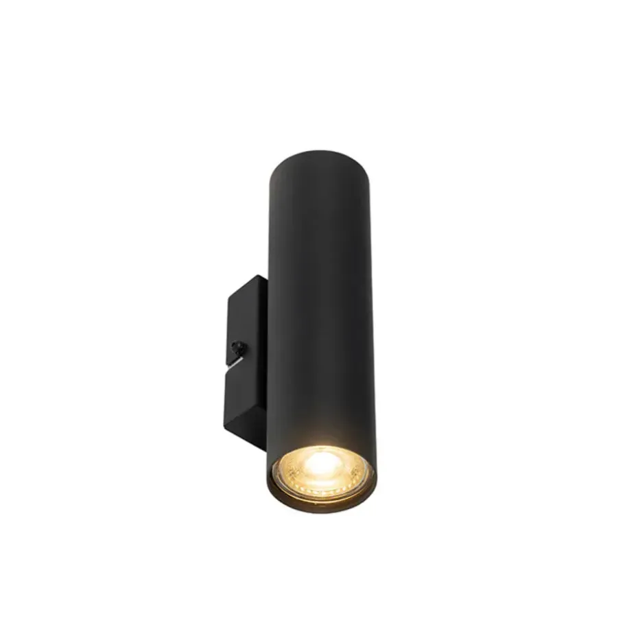 Qazqa wandlampen jeana zwart gu10