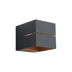 Qazqa wandlampen joris groove zwart geïntegreerde led